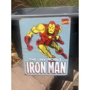 Marvel Invincible Iron Man Retro Metal Tin 16”x12” 2009 Desperate Ent